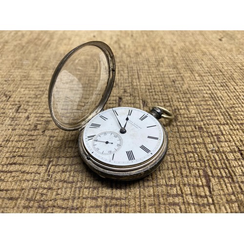 918 - Sterling silver pocket watch. by James Mosley Waterford.