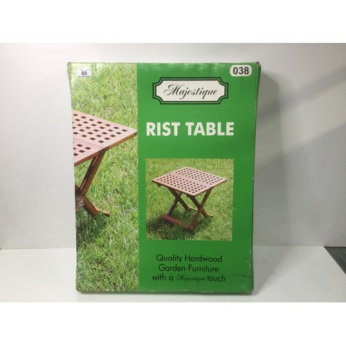 66 - Quality hardwood garden furniture with a majestique touch rist table.