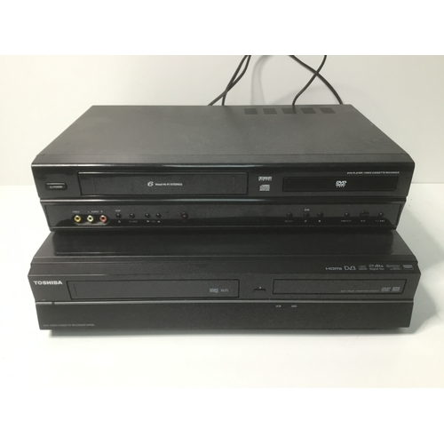 72 - Two DVD VCR combination machine’s including a Toshiba