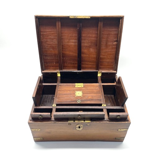 708 - Antique Gentleman's travelling case, Anglo Indian correspondance case, Victorian.