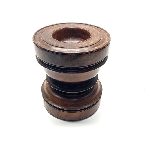 711 - Antique walnut heavy teak kitchen decorative mortar.