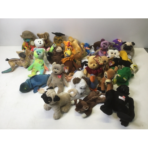 256 - Large selection of Beanie Baby toys