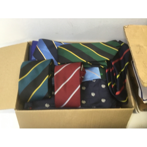 259 - A large quantity of vintage ties all sports related including a hat from the Hat company Susquehana