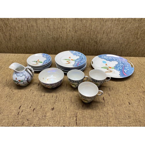 497 - vintage japanese tea set including cups, saucers.