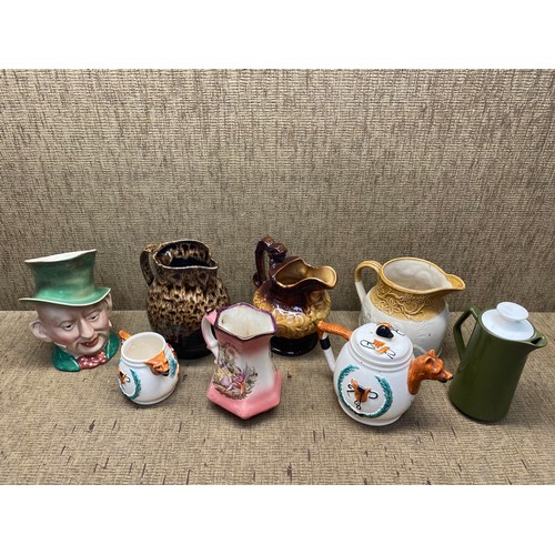 734 - mixed collection of jugs including buchan portobello finest scotland stoneware water jug vintage, 31... 