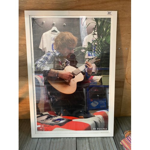 281 - Large picture of Ed Sheeran with his guitar 97cm x 66cm