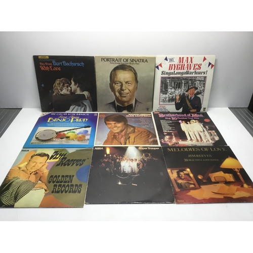 283 - A collection of vinyl LP records including Abba and Brotherhood of Man