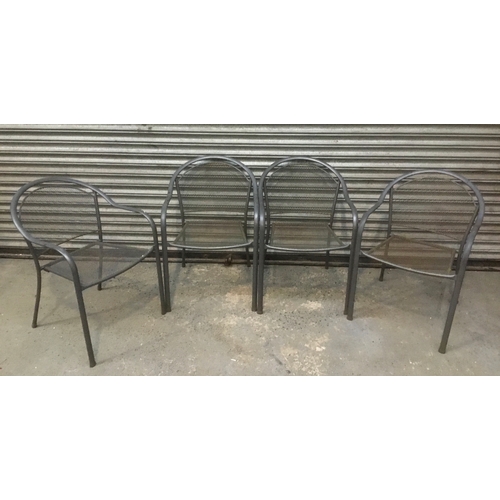 284 - Four metal garden chairs