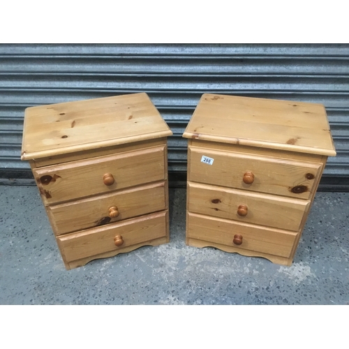 288 - A pair of pine bedside units