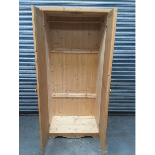 293 - Pine wardrobe 181cm x 82cm x 50cm