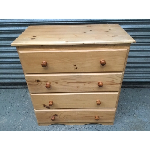 296 - Pine four drawer chest of drawers 83cm high