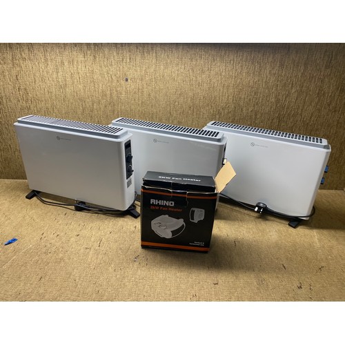 311 - 3 convector heaters including rhino fan heater.