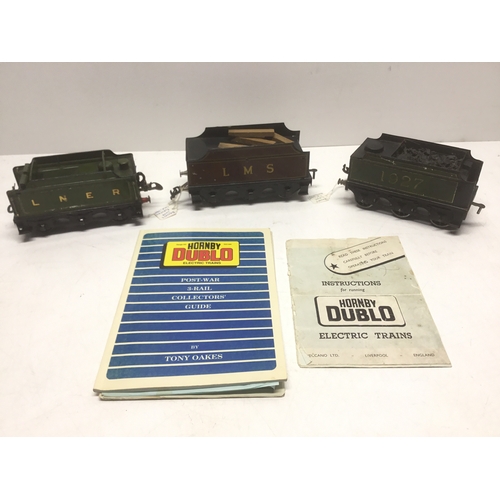 745H - Two Bassett Lowe carriages and a Meccano carriage O gauge plus a Hornby Dublo collectors guide book