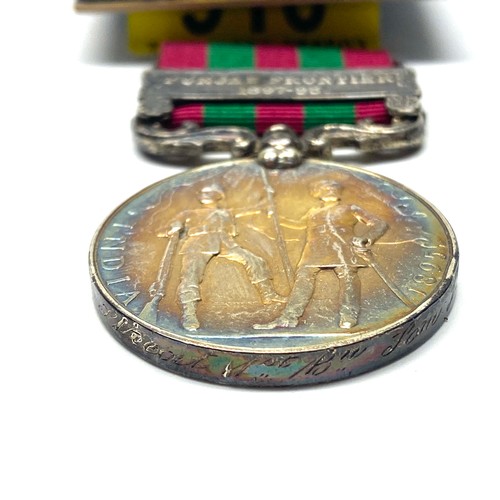 916 - The India General Service Medal 1895, with Punjab Frontier (1897-98) clasp. Awarded to: 3634 Pte T S... 