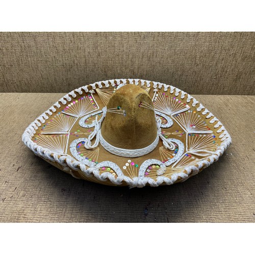 1112 - Authentic Mexican Sombrero Made In Mexico.