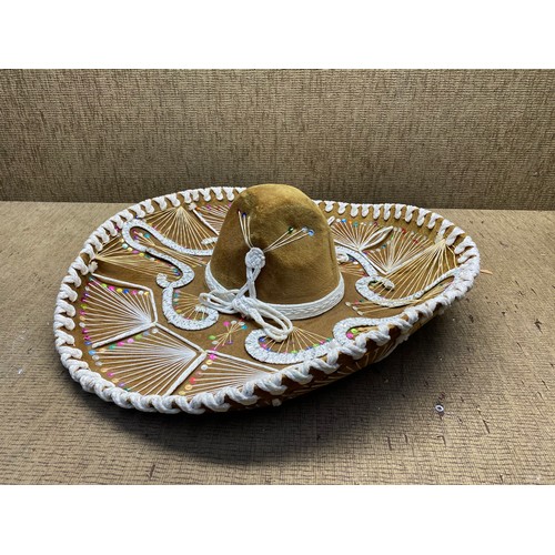 1112 - Authentic Mexican Sombrero Made In Mexico.