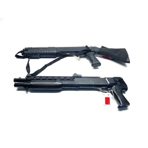 744A - 2 airsoft toys including spring benelli M3 shorty and fabarm STF12 compact gas pump shotgun. Over 18... 