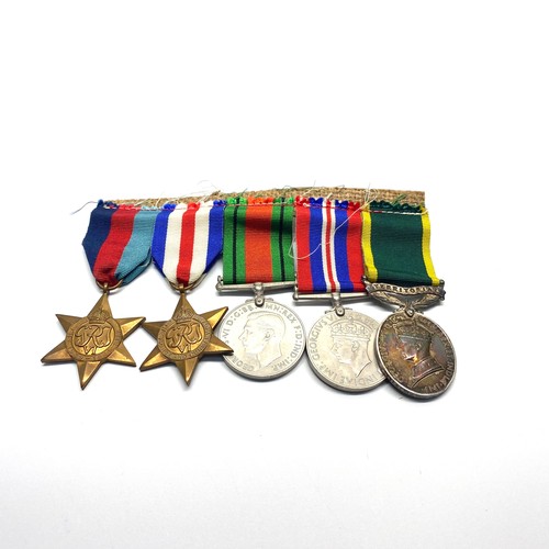 929 - Set of WW2 Medals,  1939-45 Star, France and Germany Star, Defence Medal, 1939 - 1945 War Medal, Ter... 