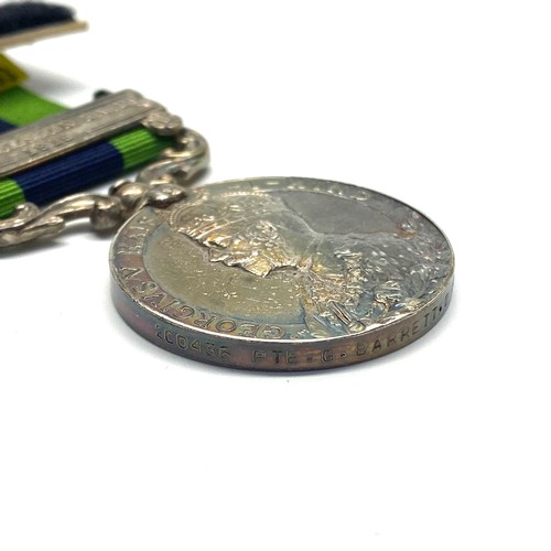 934 - India General Service Medal 1908-35 George V. Afghanistan NWF 1919 Clasp Awarded to: 200436 Pte G Ba... 