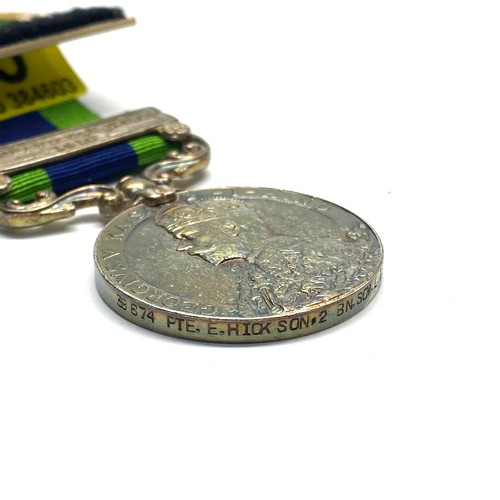 935 - India General Service Medal 1908-35 George V. Afghanistan NWF 1919 Clasp Awarded to: 39674 Pte Hicks... 