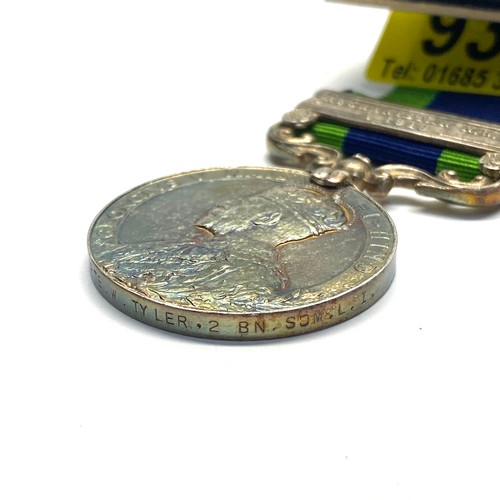 936 - India General Service Medal 1908-35 George V. Afghanistan NWF 1919 Awarded to: 201925 Pte W Tyler 2n... 