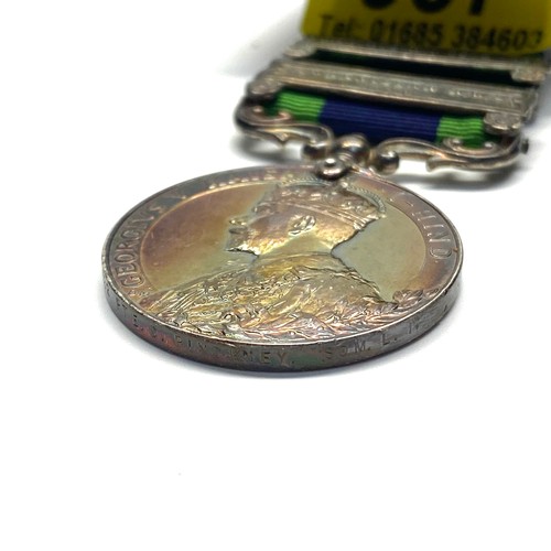 937 - India General Service Medal 1908-35 George V, with Waziristan 1919-21 clasp and Afghanistan NWF 1919... 
