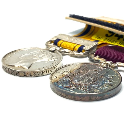 948 - South Africa Medal with 1878-9 Clap awarded to Pte 2091 Pte M Devine 1/13th of Foot Somerset LI and ... 