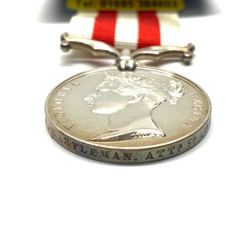 949 - Indian Mutiny medal 1858 awarded to: Ensign Bartleman Royal Navy attached to 1st/13th Battalion SLI.