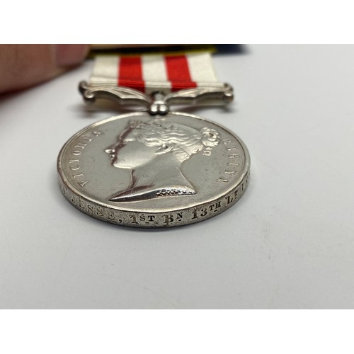 951 - Indian Mutiny medal Awarded to John Jesse 1st Battalion 13th Light infantry. (Please study photos of... 