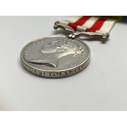 951 - Indian Mutiny medal Awarded to John Jesse 1st Battalion 13th Light infantry. (Please study photos of... 