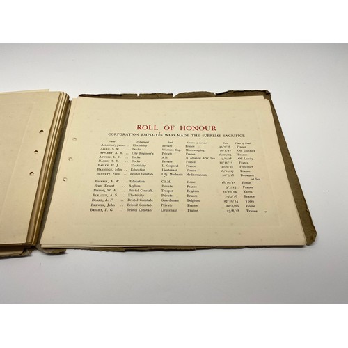 950 - City and county of Bristol Roll of Honour of all the Corporation Employees who served in HM Forces 1... 