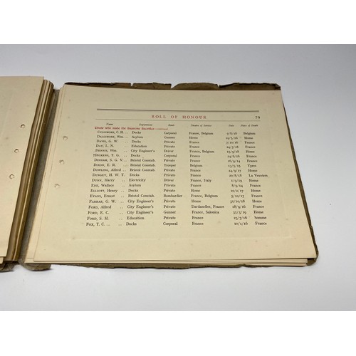950 - City and county of Bristol Roll of Honour of all the Corporation Employees who served in HM Forces 1... 