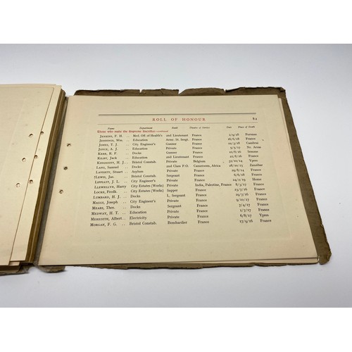 950 - City and county of Bristol Roll of Honour of all the Corporation Employees who served in HM Forces 1... 