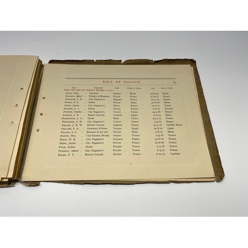 950 - City and county of Bristol Roll of Honour of all the Corporation Employees who served in HM Forces 1... 