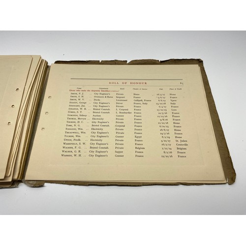 950 - City and county of Bristol Roll of Honour of all the Corporation Employees who served in HM Forces 1... 