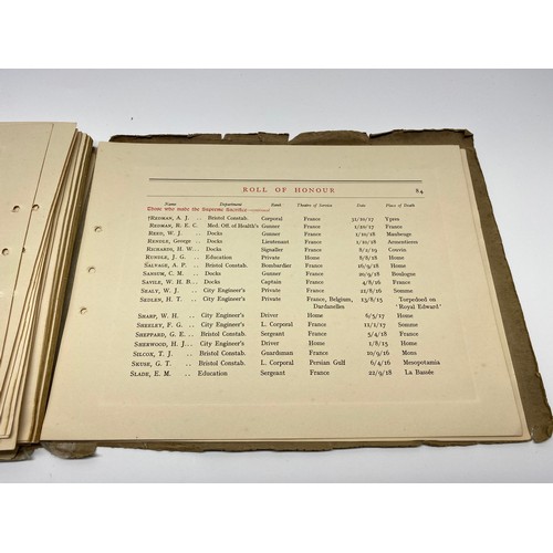 950 - City and county of Bristol Roll of Honour of all the Corporation Employees who served in HM Forces 1... 