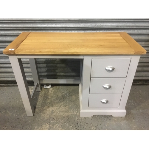 8 - Modern dressing table in grey with a wooden top 108cm x 74cm x 49cm