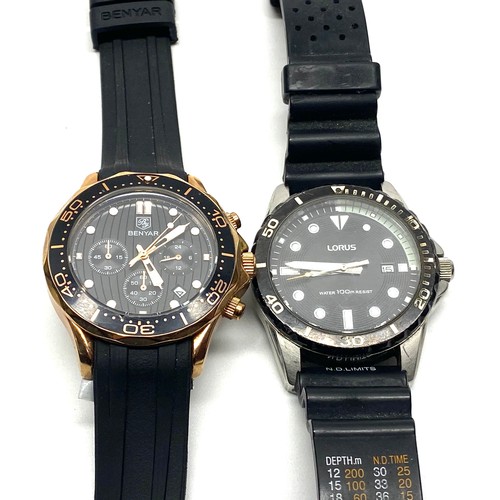 632 - 2 Mens watches including: Lorus VJ42X042 and Benyar divers watch 30m.