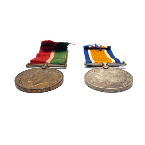 860 - WWI War Medal 1914 - 1918 and A Mercantile Marine Medal Awarded to George. S. Jenkins.