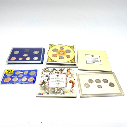 863 - Collection of proof coins including: Great Britain and Northern Ireland 1982, Commonwealth Games £2 ... 