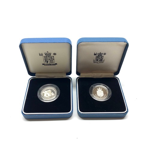 869 - Two Royal mint silver proof £1 coins