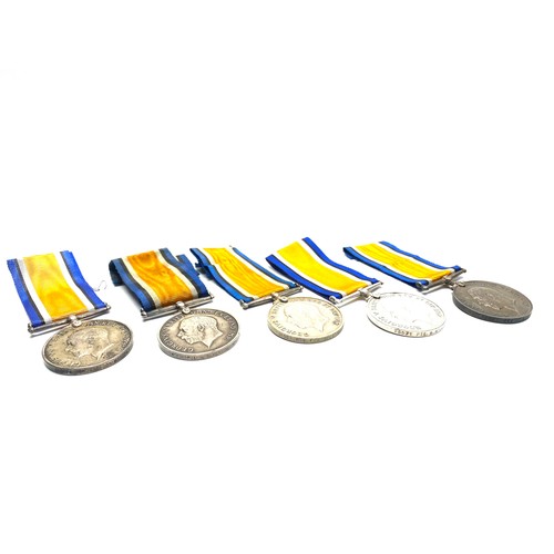 916 - Five WW1 British War Medals (All Somerset Light Infantry) 41968 Pte ST Morris, 38501 Pte F W Sweetma... 