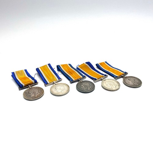 919 - Five WW1 British War Medals (All Somerset Light Infantry) 4448 L H Brown, 30003 Pte J F G Meade, 560... 