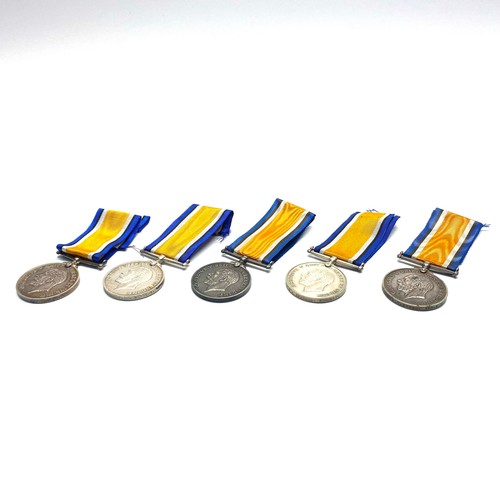 919 - Five WW1 British War Medals (All Somerset Light Infantry) 4448 L H Brown, 30003 Pte J F G Meade, 560... 