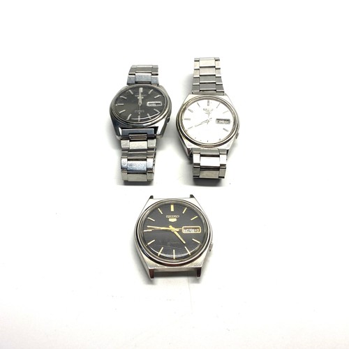 969 - Seiko 5 (7009-3140) white face day date automatic (running WBI ). Seiko 5 (6119-8083) day date (runn... 