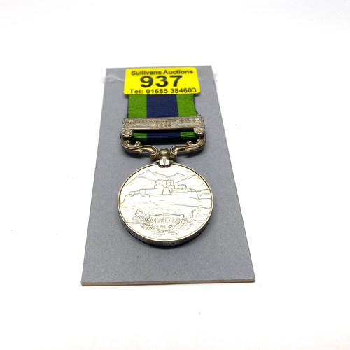 937 - India General Service Medal 1908-35 George V, with Afghanistan NWF1919 Clasp awarded to:26858 Pte A ... 