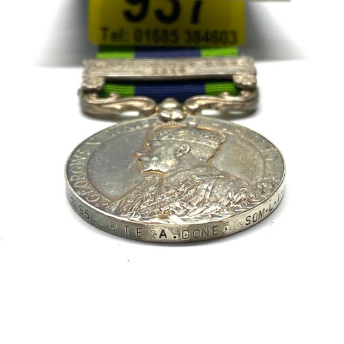 937 - India General Service Medal 1908-35 George V, with Afghanistan NWF1919 Clasp awarded to:26858 Pte A ... 