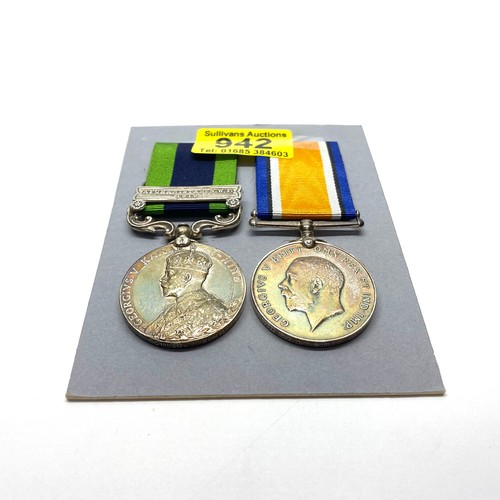 942 - India General Service Medal 1908-35 George V, with Afghanistan NWF1919 Clasp and British War Medal a... 