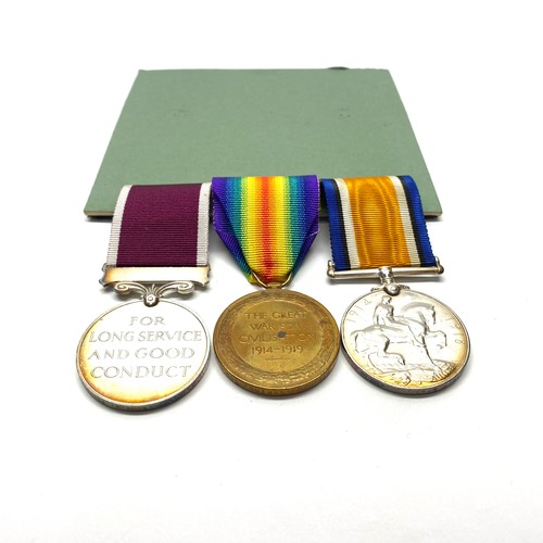 944 - The British War Medal, The Allied Victory Medal and Regular Army long service and good conduct medal... 