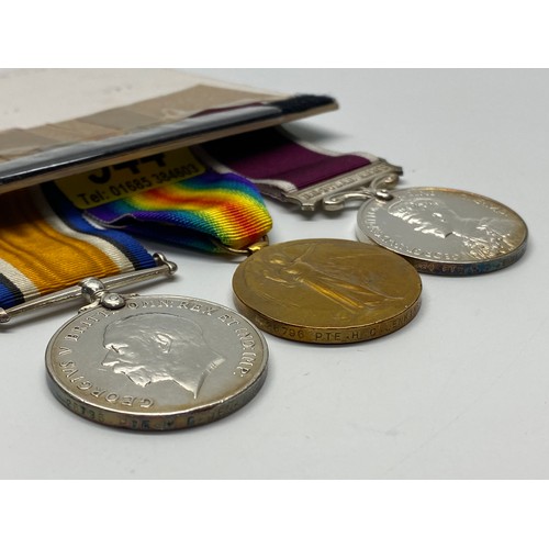 944 - The British War Medal, The Allied Victory Medal and Regular Army long service and good conduct medal... 